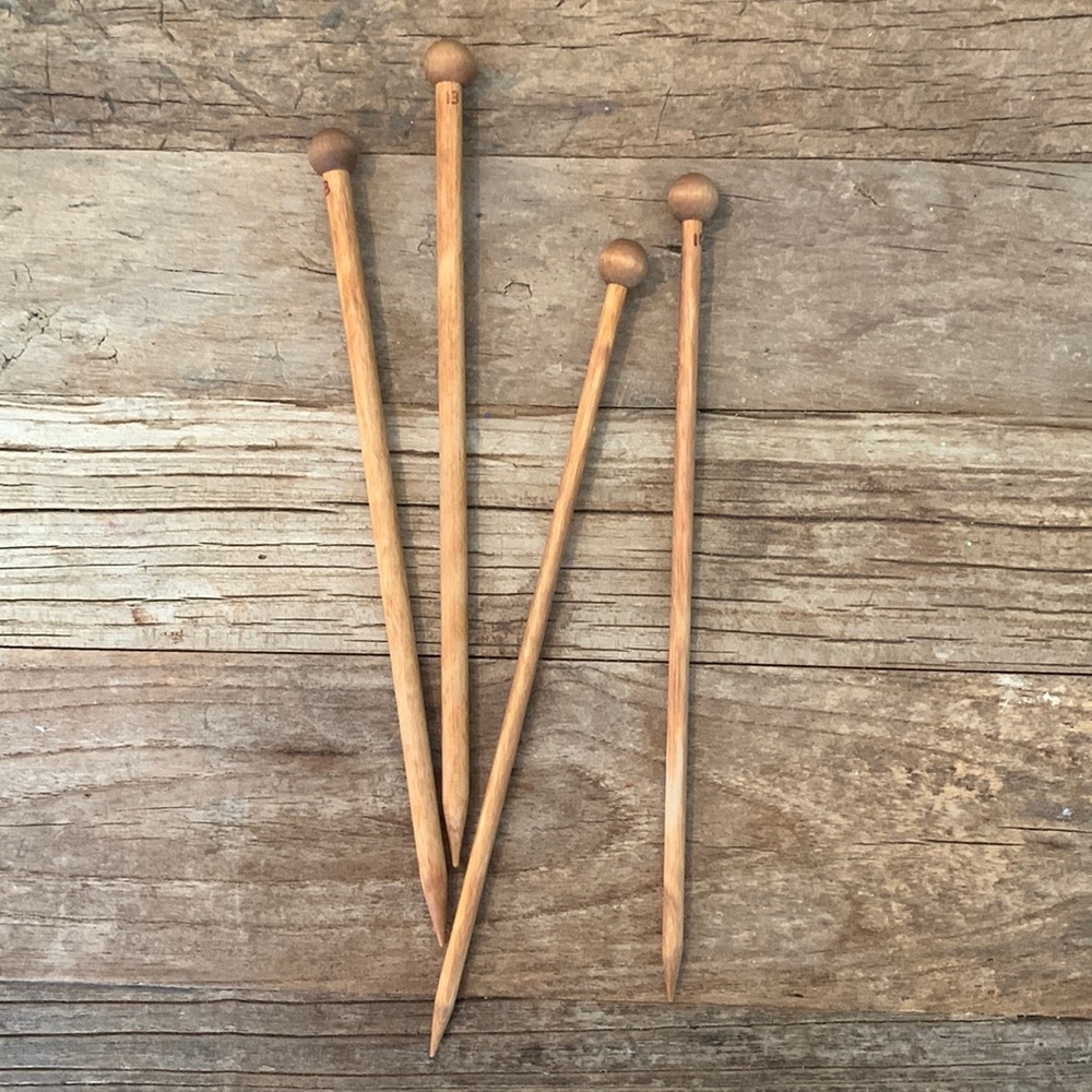🍄 New Wooden Knitting Needles 13 10